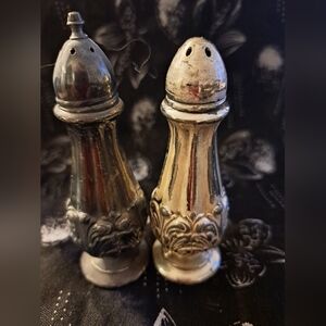 Silver salt and pepper shakers